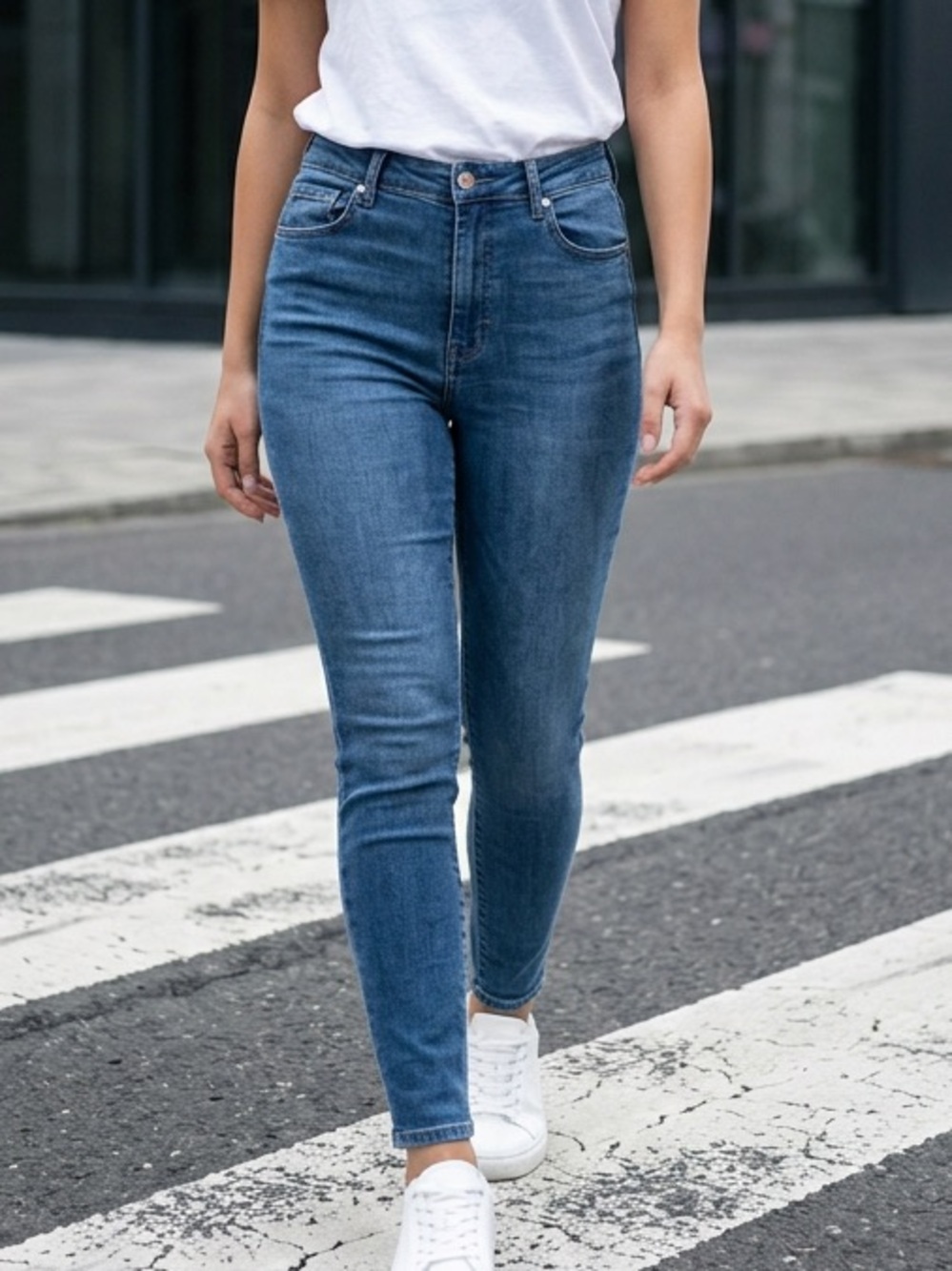 Good‎ American Skinny Jeans Womens 16 Blue Excellent High Rise Stretch GW113ST